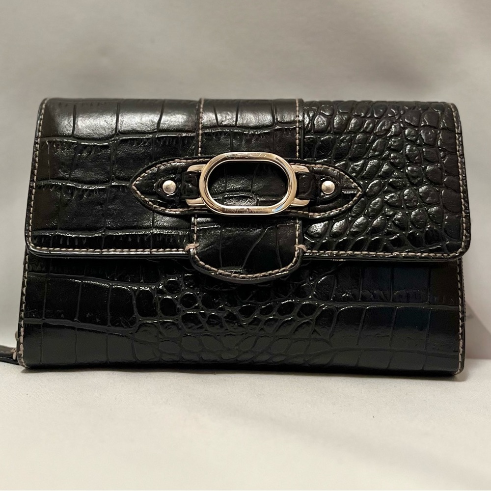 Wallet, Rossetti, black, silver, snap closure
